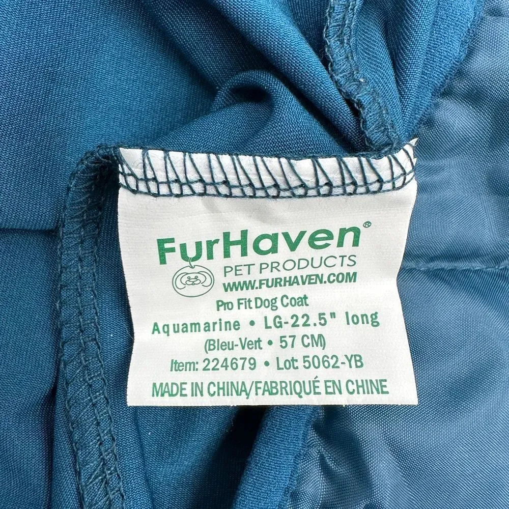 NWT!! Furhaven Dog Coat Water-Repellent Pro-Fit Active Jacket, Aquamarine, Large - Picture 11 of 14